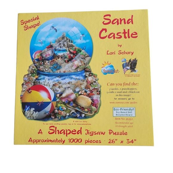 Sand Castle Shaped Jigsaw Puzzle - Yellow - Picture 1 of 2